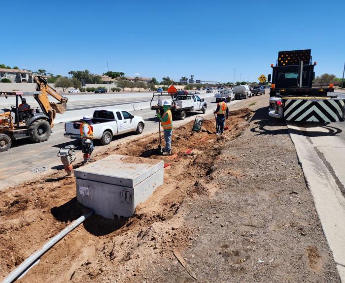 Loop 202 Santan Freeway work zone (ADOT file photo 2024)