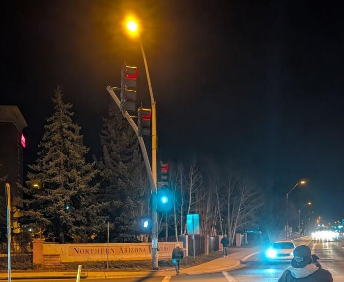 Amber LED light tested at Milton Rd and Butler Ave in Flagstaff (ADOT file photo)