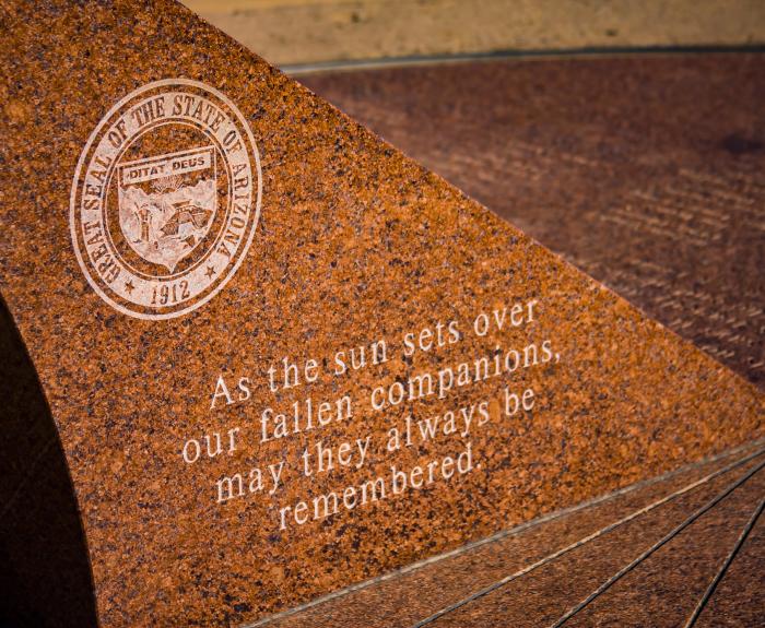 A memorial dedicated to ADOT workers who died serving the state. 