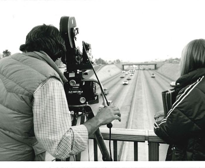 Crew filming at Black Canyon Freeway