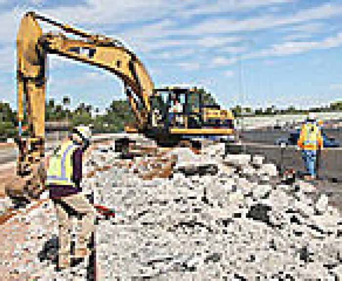Image of construction on the 101 highway