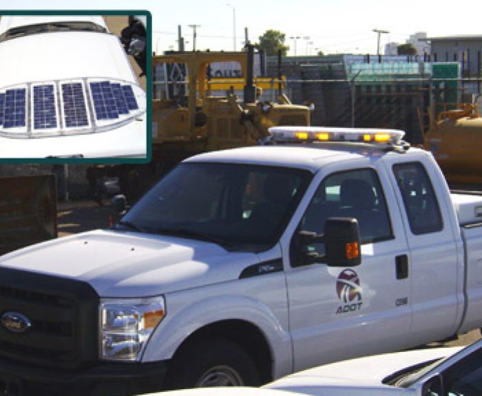 Solar panels on truck