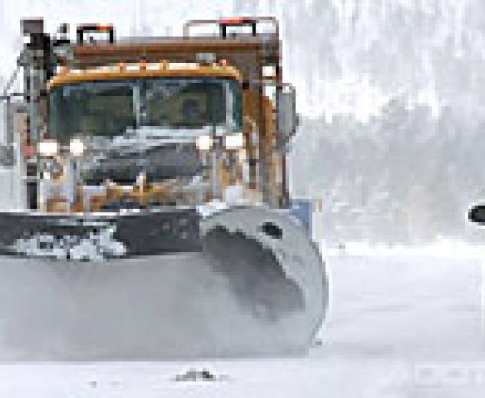 Snowplow on the road