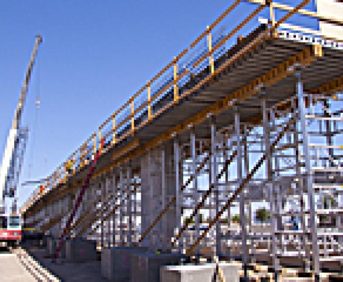 Bell and Grand Traffic Interchange construction
