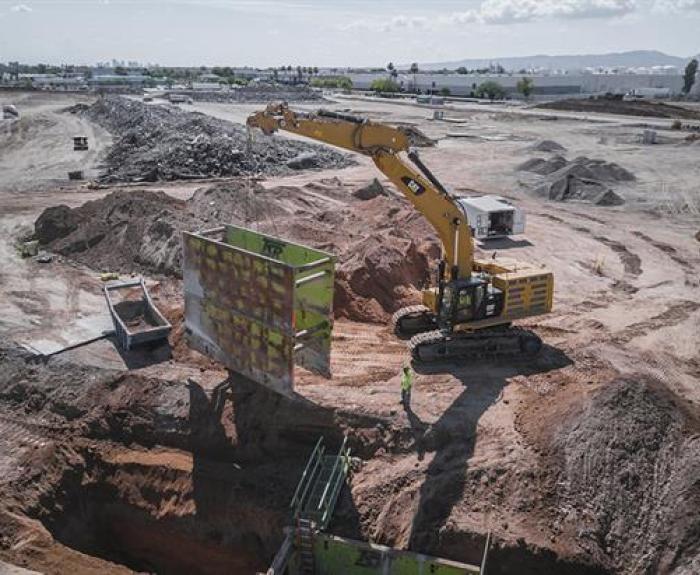 Construction work for South Mountain Freeway