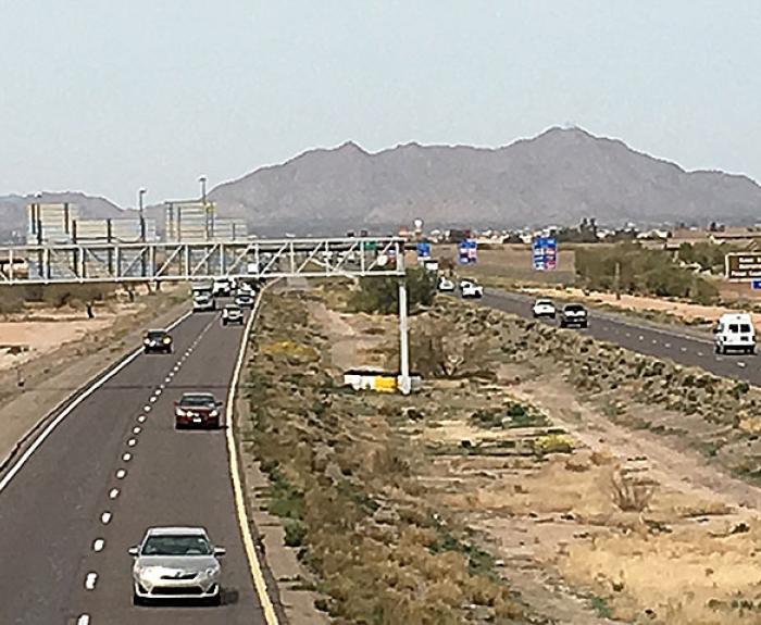 Earley Road view with mountain in background