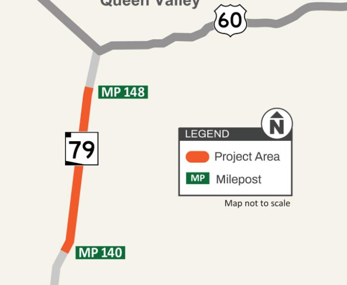 Map of SR 79 passing lane project
