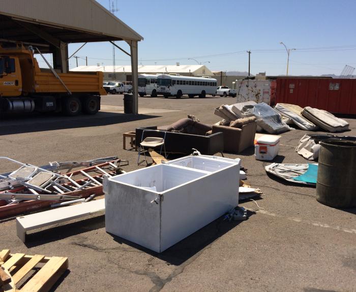 An assortment of debris removed from the highway. 