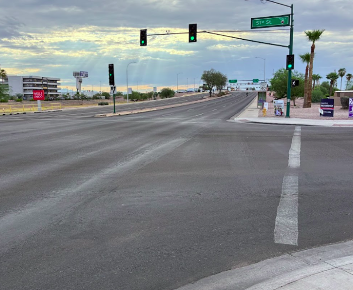Elliot Road pavement and sidewalk improvements near I-10 (ADOT photo)