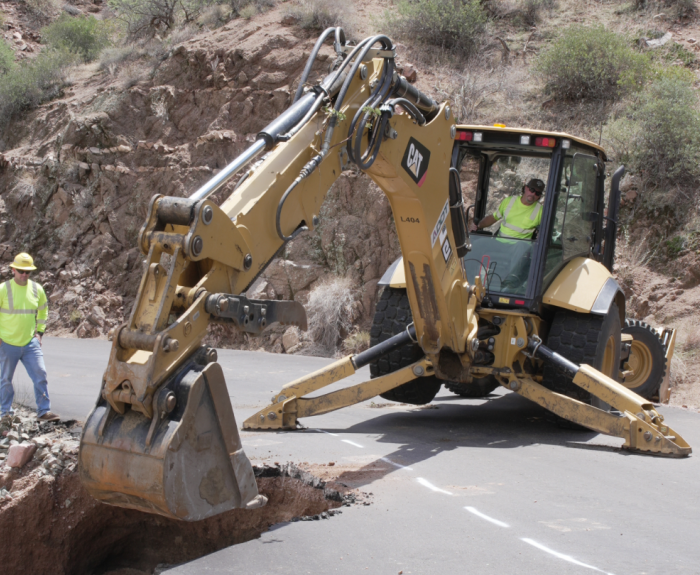 A photo of crews repairing the roadway on State Route 88