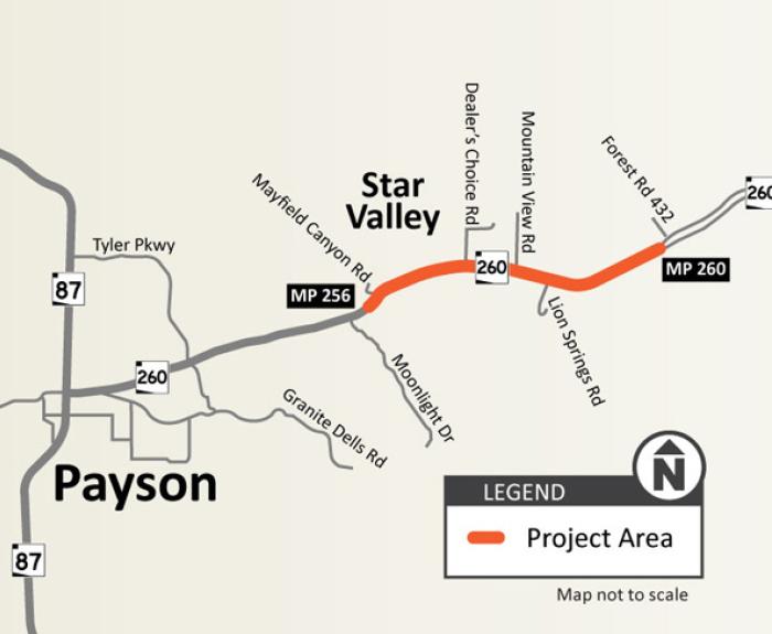 A graphic of a map of the project area. 