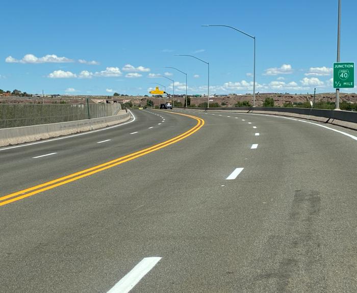 Image of smooth pavement with freshly painted lane lines