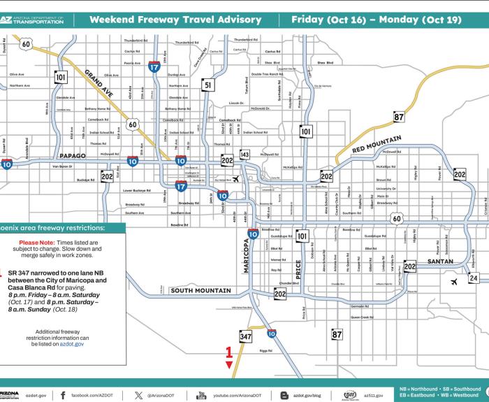 Map showing freeway restrictions.