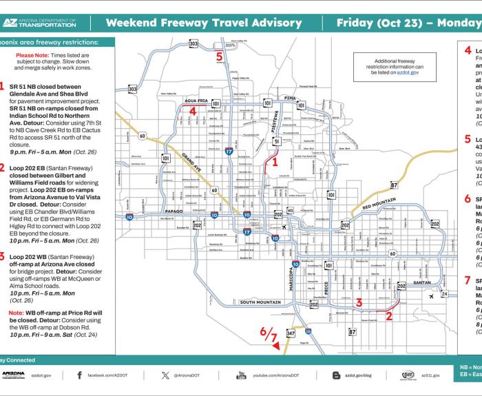 Map showing closures and restrictions.