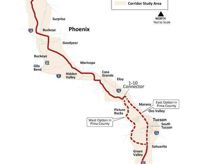 I-11 corridor formally selected in central and southern Arizona