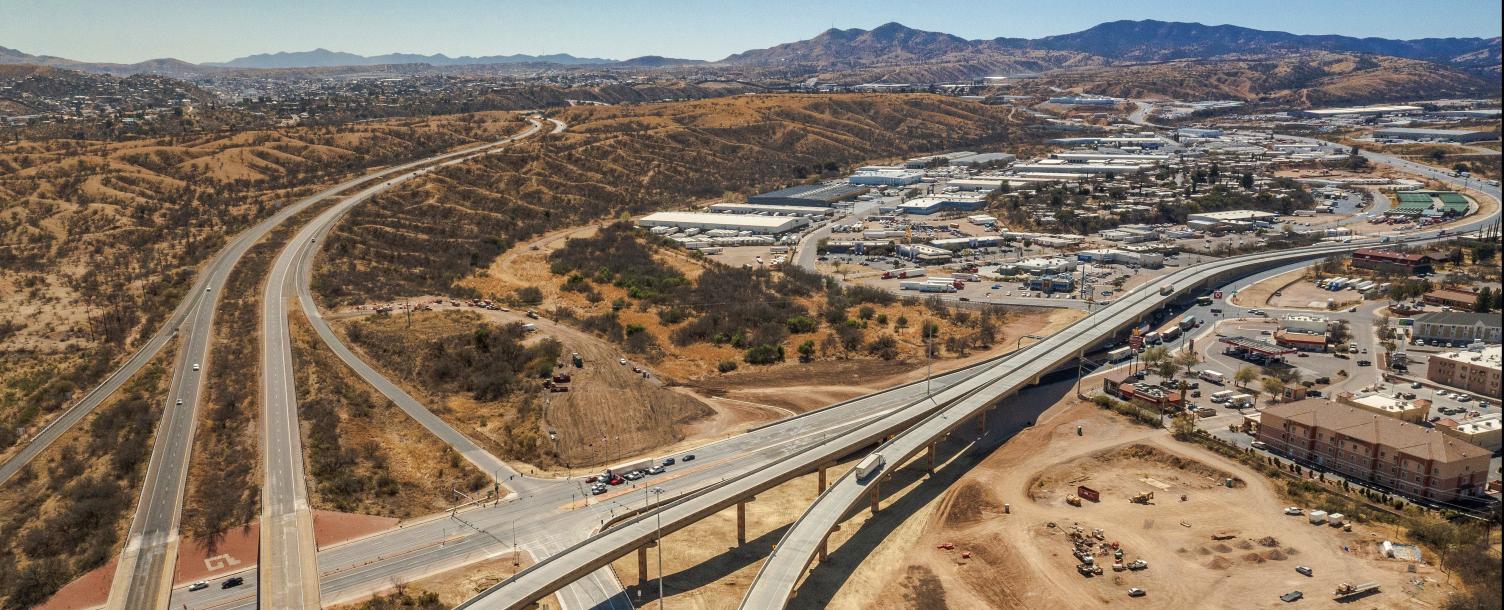 Drone view of freeways