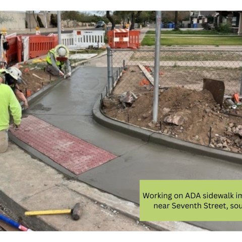 Pavement improvements taking place on 7th Street near Interstate 10.