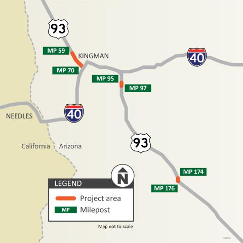 US 93 Pavement Project Map