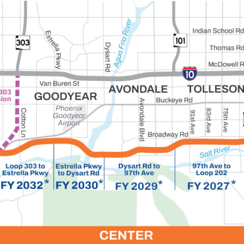 Map of the planned center section of SR 30