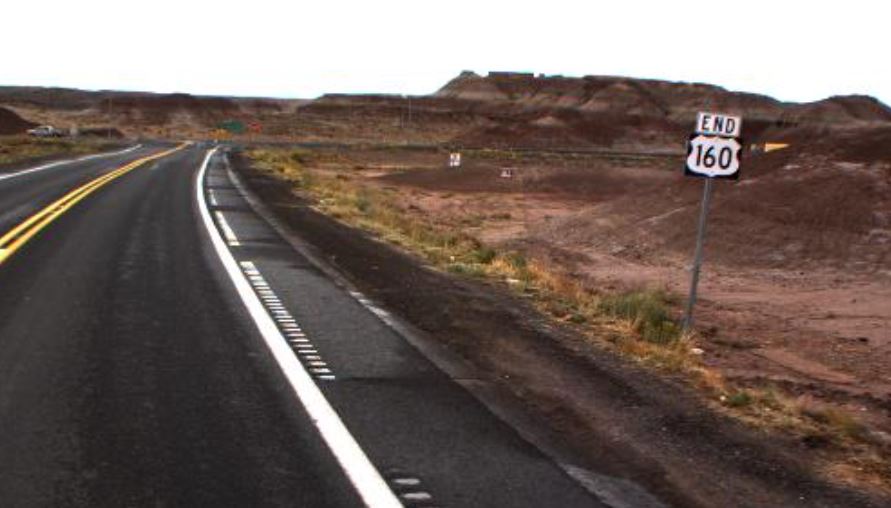 Westbound terminus of US 160